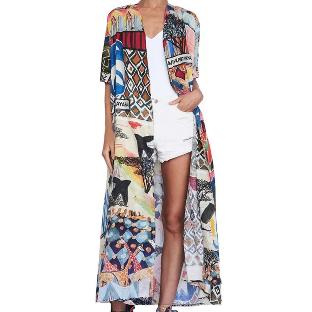 5⭐️Boho Wild Print Kimono - Picture 11 of 13